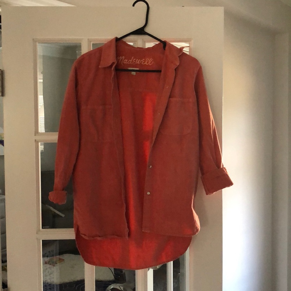 Madewell Coral button down oversized shirt